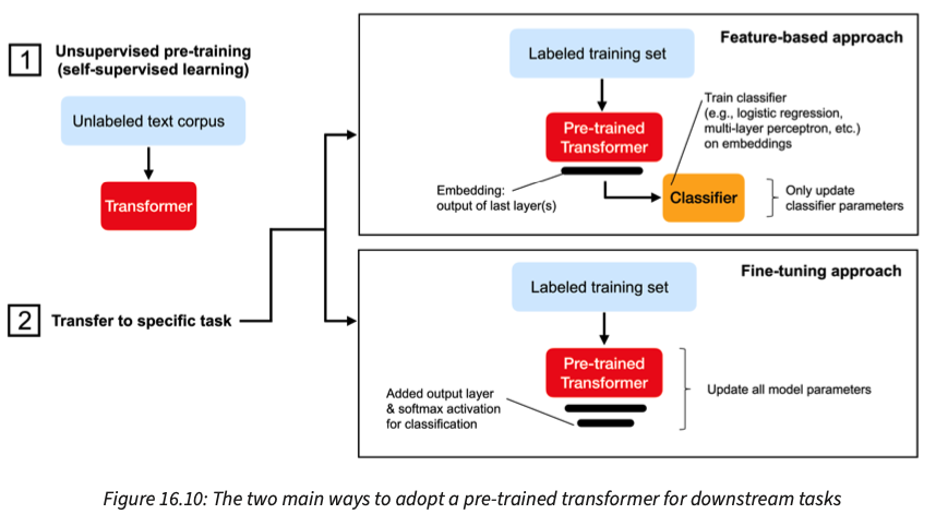 Two ways to use a pre-trained transformer