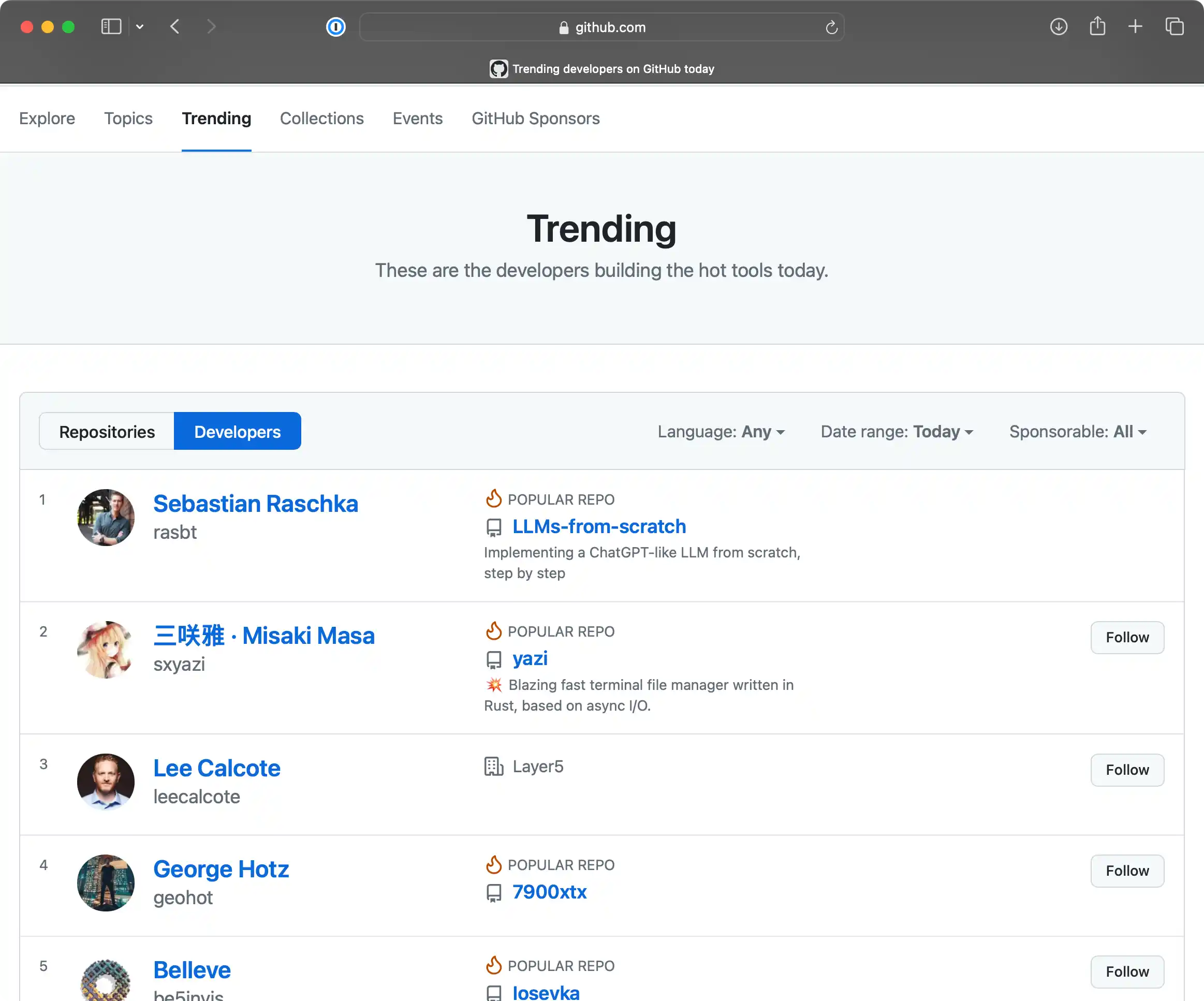 GitHub Trending